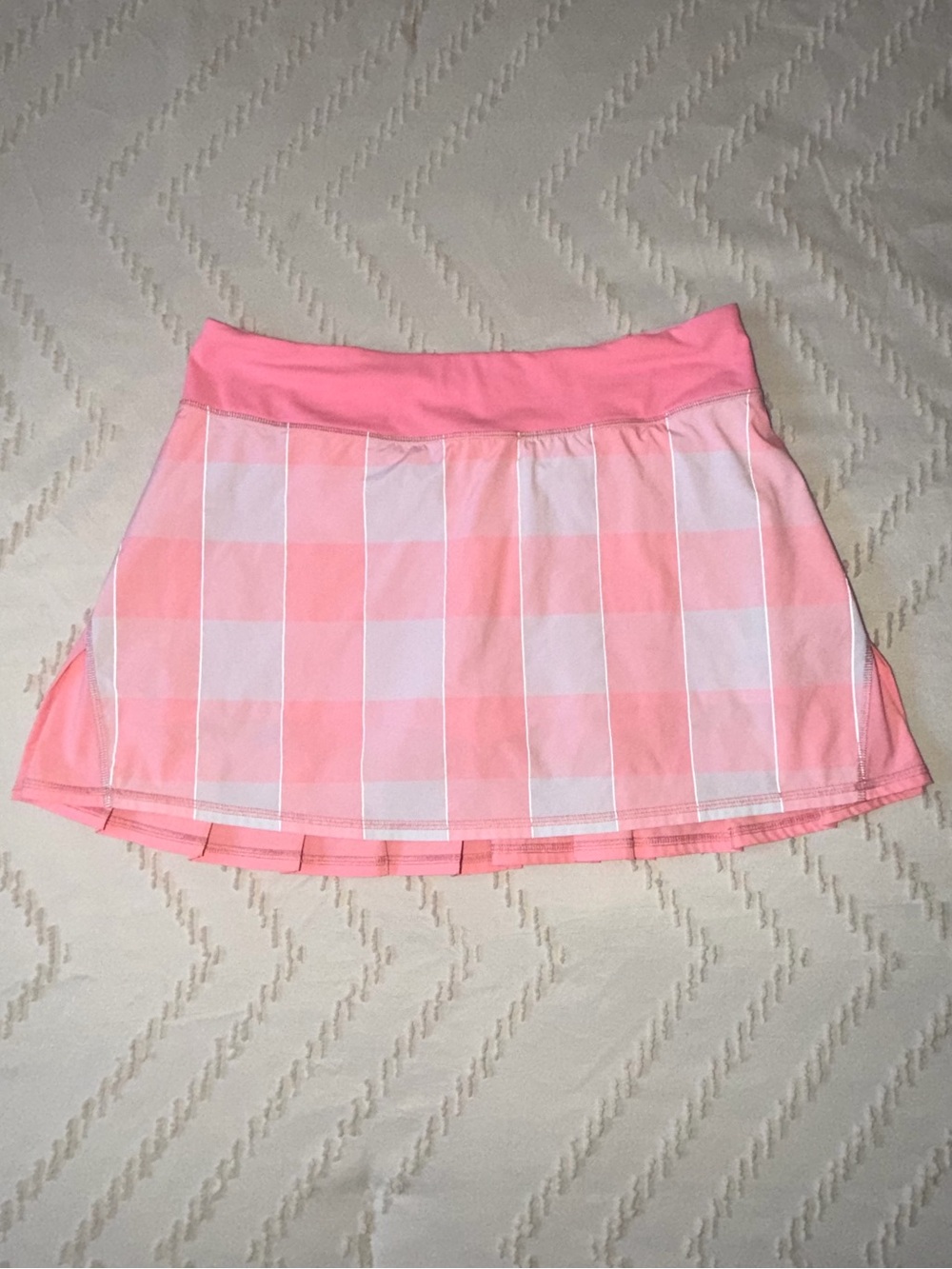 lululemon Pace Setter Skort in Gingham Coral